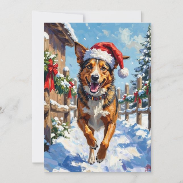 Australian Cattle Dog Red Heeler Christmas Julkort (Framsida)