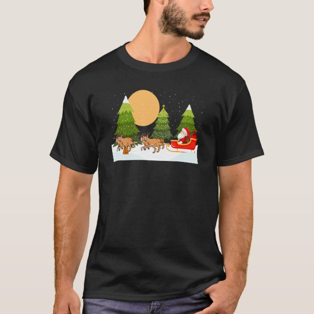 Australian Cattle Dog Ren Jul Ridande Tomte T Shirt (Framsida)