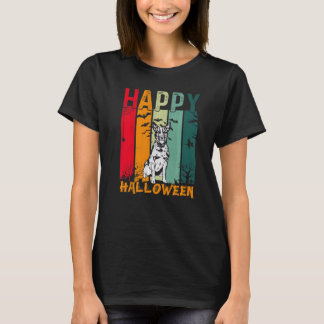 Australian Cattle Dog Retro Halloween Middag Del T Shirt