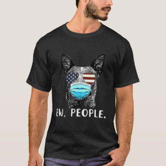 Australian Cattle Dog som bär en ansiktsmask USA F T Shirt