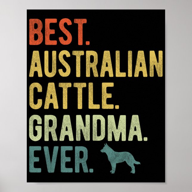 Australian Cattle Grandma Hundälskares Mor Poster (Framsidan)
