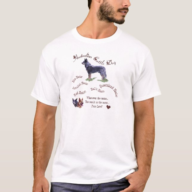 Australian Cattle Hund Art Gifts Tee Shirt (Framsida)