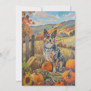 Australian Cattle Hund Autumn Harvest Thanksgiving Julkort