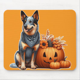 Australian Cattle Hund Beside a Jack-O-Lantern Musmatta