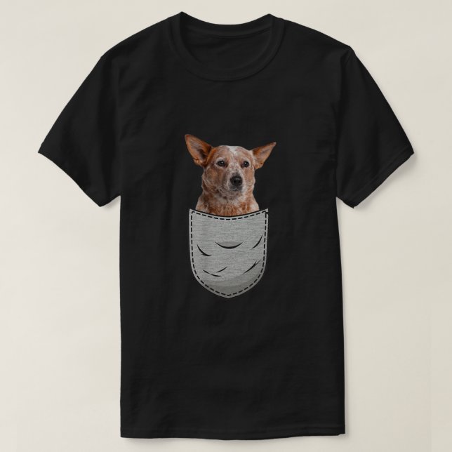 Australian Cattle Hund Blue Heeler Chest Pocke T Shirt (Design framsida)