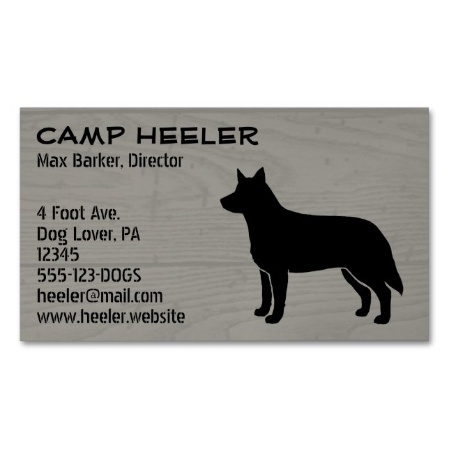 Australian Cattle Hund Blue Heeler Silhouette Visitkortmagnet (Framsida)