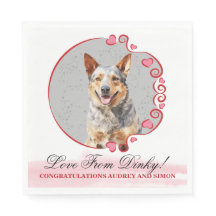 Australian Cattle Hund Bröllop Napkin med Photo