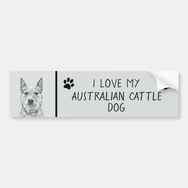 Australian Cattle Hund - Cute Original Hund Art Bildekal (Framsidan)