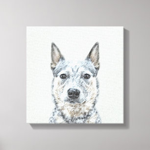 Australian Cattle Hund - Cute Original Hund Art Canvastryck