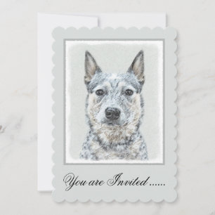 Australian Cattle Hund - Cute Original Hund Art Inbjudningar