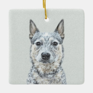 Australian Cattle Hund - Cute Original Hund Art Julgransprydnad Keramik