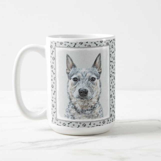 Australian Cattle Hund - Cute Original Hund Art Kaffemugg (Vänster)