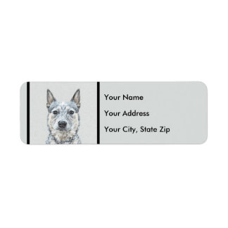 Australian Cattle Hund - Cute Original Hund Art Returadress Etikett