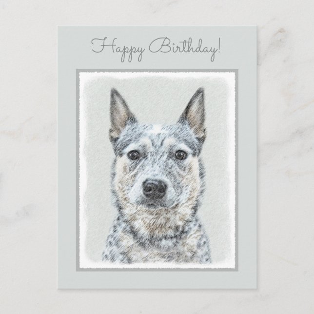 Australian Cattle Hund - Cute Original Hund Art Vykort (Framsida)