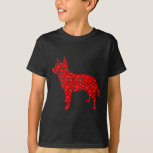 Australian Cattle Hund Cute Silhouette Heart Valen T Shirt