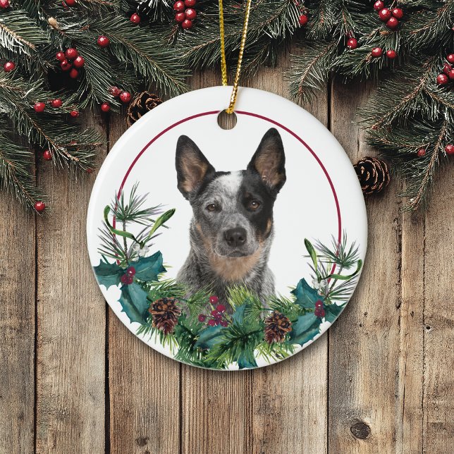 Australian Cattle Hund Evergreen Wandean Julgransprydnad Keramik (Skapare uppladdad)
