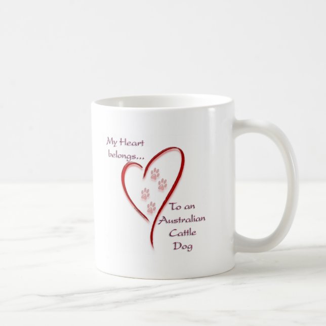 Australian Cattle Hund Heart-Tillhören Kaffemugg (Höger)