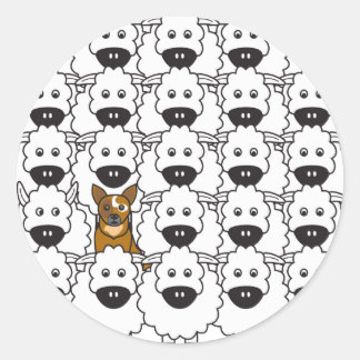 Australian Cattle Hund in Sheep Runt Klistermärke