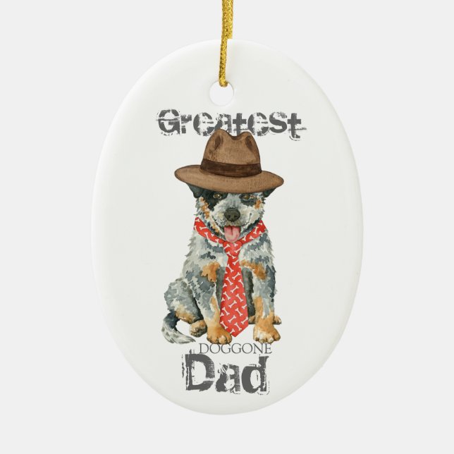 Australian Cattle Hund Pappa Ceramic Ornament (Framsidan)