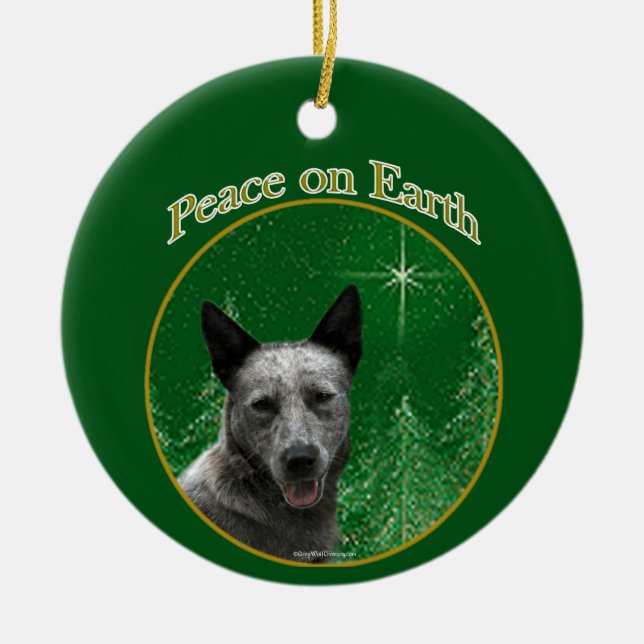 Australian Cattle Hund Peace Julgransprydnad Keramik (Framsidan)