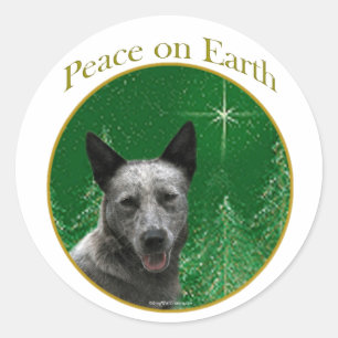 Australian Cattle Hund Peace Runt Klistermärke