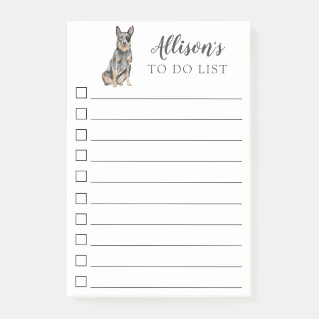 Australian Cattle Hund Personlig to Do List Post-it Block (Framsida)