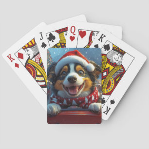 Australian Cattle Hund Roller Underlägg jul Casinokort