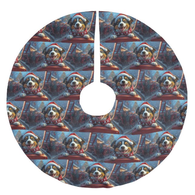 Australian Cattle Hund Roller Underlägg jul Julgransmatta Borstad Polyester (Framsidan)