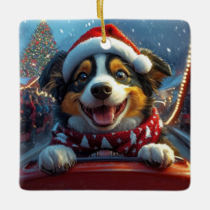 Australian Cattle Hund Roller Underlägg jul Julgransprydnad Keramik