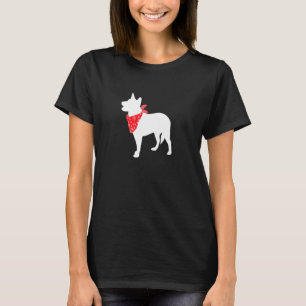 Australian Cattle Hund Wearing Red Bandana T Shirt