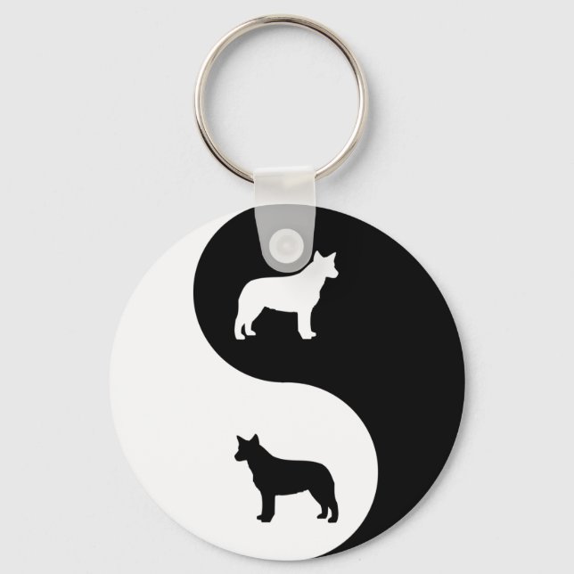 Australian Cattle Hund Yin Yang Nyckelring (Framsida)