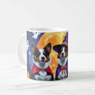 Australian Cattle Hundar Pumpkin Halloween Funny Kaffemugg