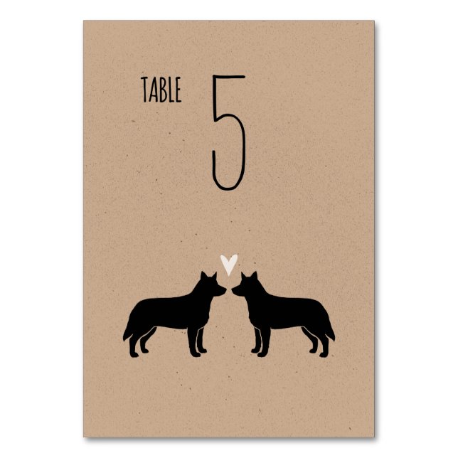 Australian Cattle Hundar Wedding Reception Bordsnummer (Framsidan)