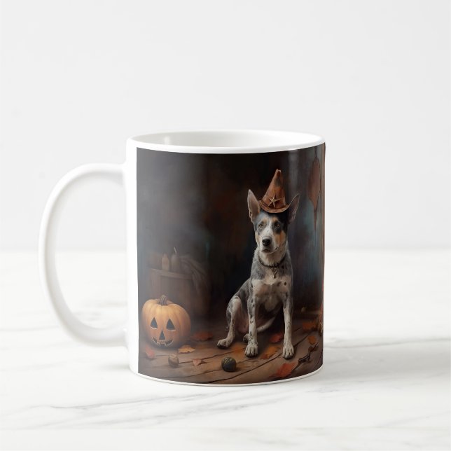 Australian Cattle Pumpkins Halloween Scary Kaffemugg (Vänster)