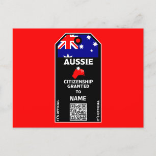 Australian Citizenship Party Grattis Vykort