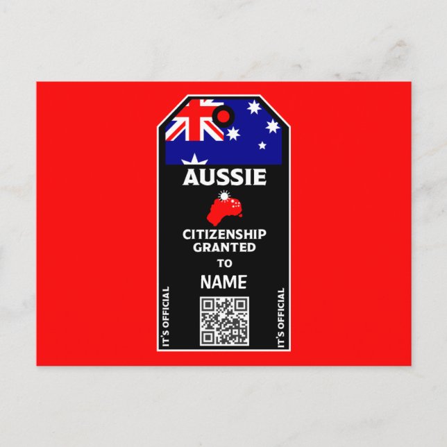 Australian Citizenship Party Grattis    Vykort (Framsida)