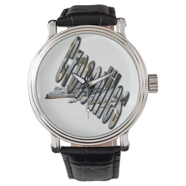 Australian Crocodile and Crocodile Logotyp Armbandsur (Framsida)