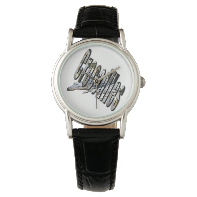 Australian Crocodile and Crocodile Logotyp Armbandsur (Framsida)