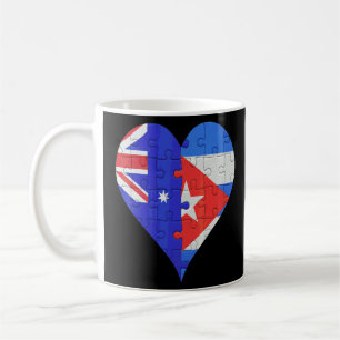 Australian Cuban Flagga Heart Kaffemugg