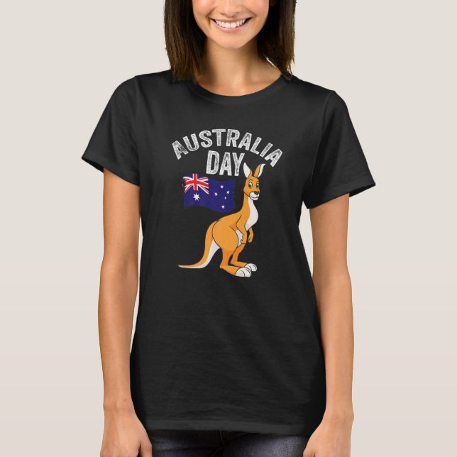Australian Day Australian Kangaroo Vintage T Shirt (Framsida)