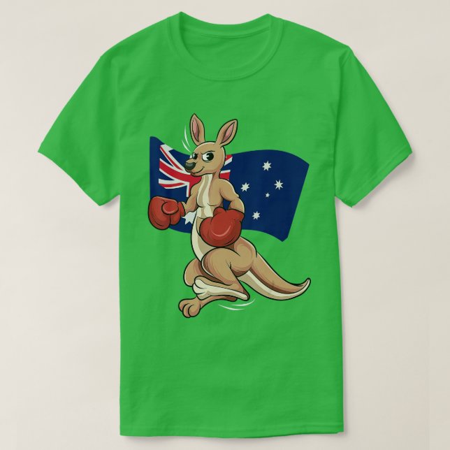 Australian Day Cute Kangaroo Australia Flagga Land T Shirt (Design framsida)
