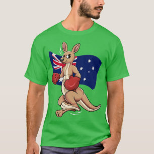 Australian Day Cute Kangaroo Australia Flagga Land T Shirt