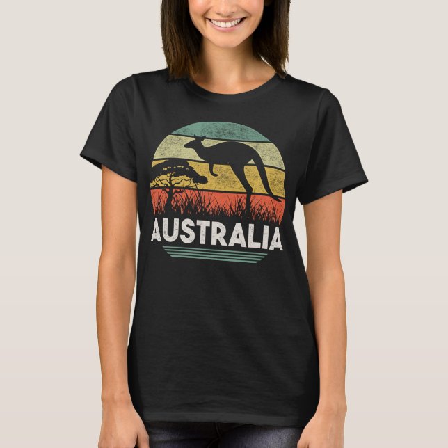 Australian Day Shirt Funny Australian Kangaroo Vin T (Framsida)