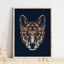 Australian Dingo Wildlife Print | Skriv ut Dingo