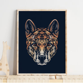 Australian Dingo Wildlife Print | Skriv ut Dingo Poster