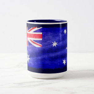 Australian Downunder Flagga, Patriotic Design Två-Tonad Mugg