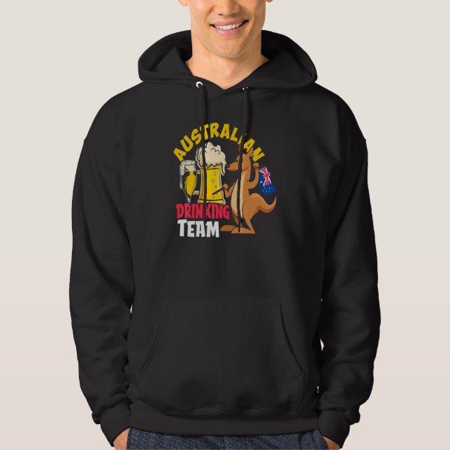 Australian Drinking Beer Team  Australia Day Hoodie (Framsida)