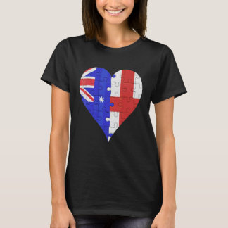 Australian English Flagga Heart T Shirt