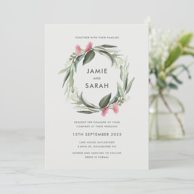 Australian Eucalyptus WandeWedding bjudande Inbjudningar (Stående Fram)