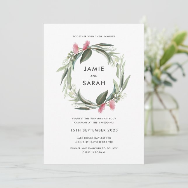 Australian Eucalyptus WandeWedding bjudande Inbjudningar (Stående Fram)
